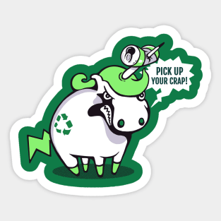 Earth Day Angry Unicorn Sticker